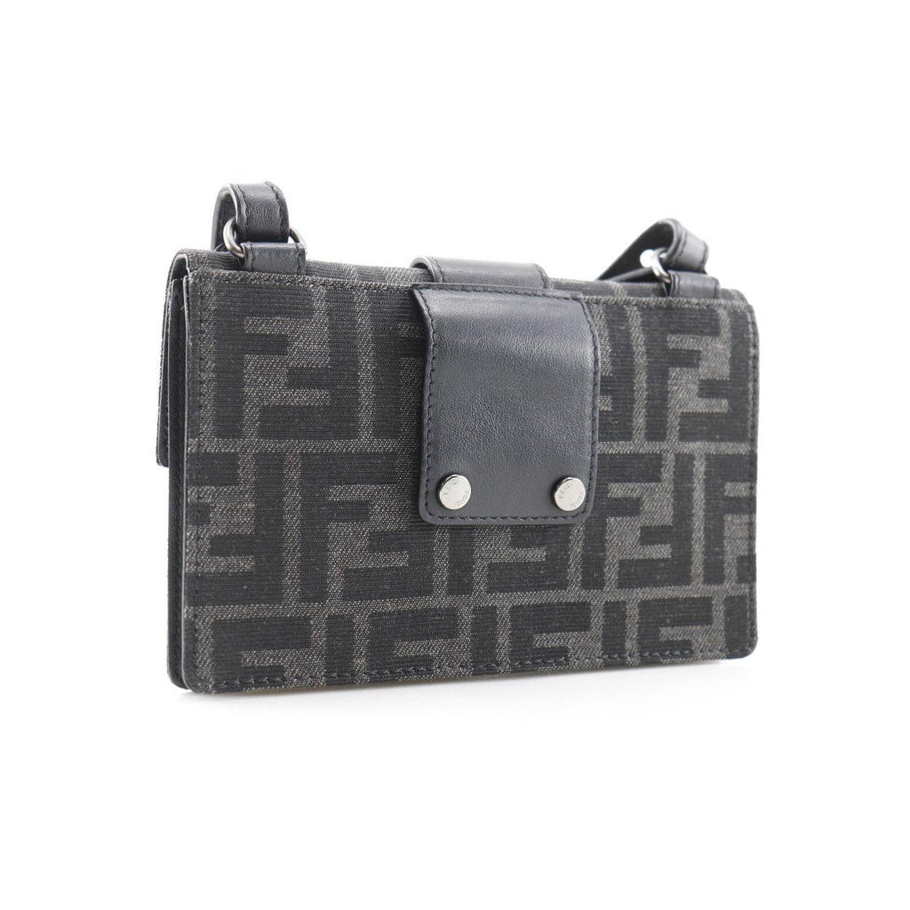 Fendi - Borsa a spalla Baguette convertibile in marsupio in tela - Nero