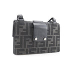 Fendi - Borsa a spalla Baguette convertibile in marsupio in tela - Nero