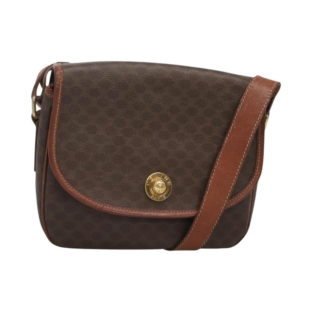 Celine Vintage Macadam Shoulder Bag Canvas and Leather Product Image