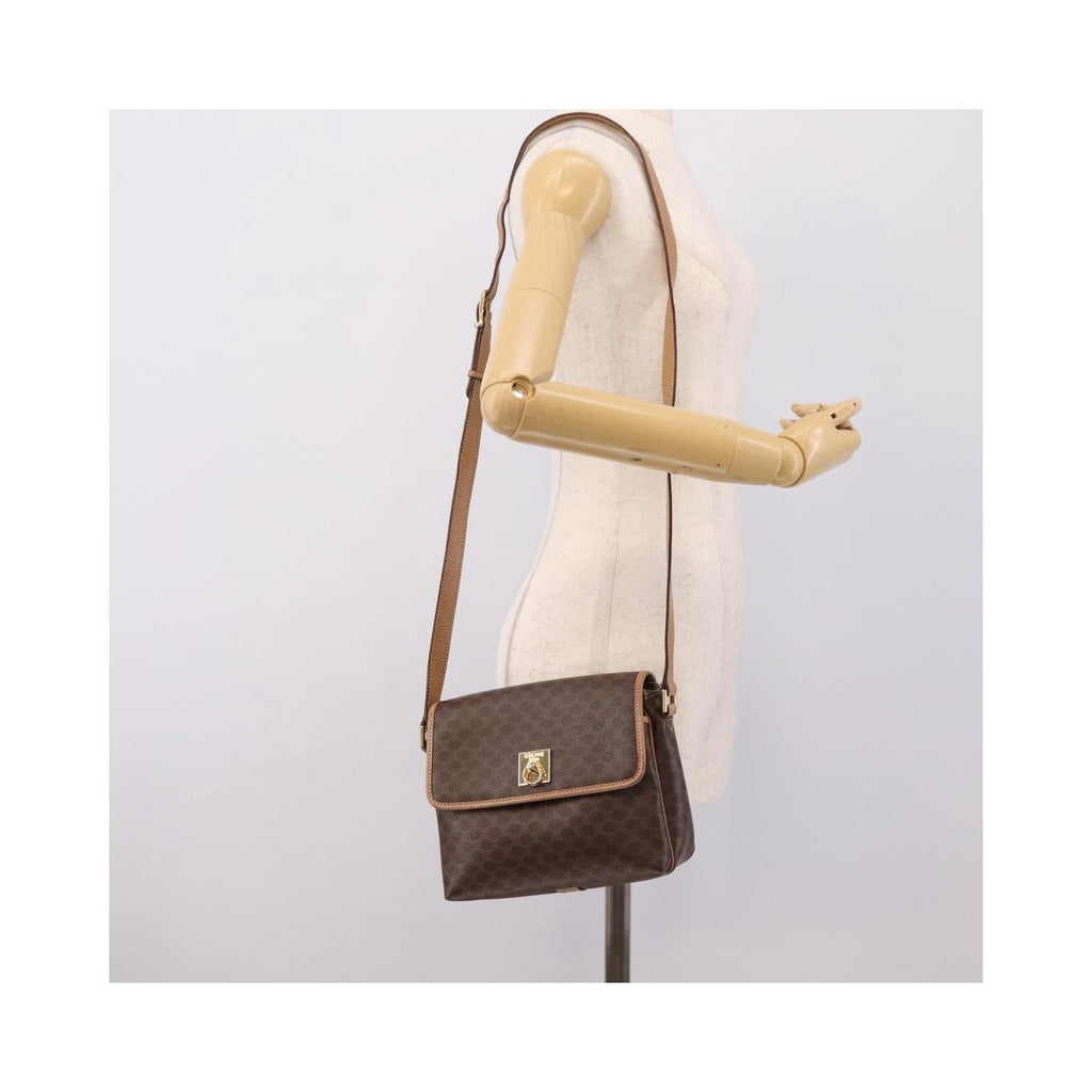 Celine - Macadam Medium Skuldertaske i Lærred - Brun