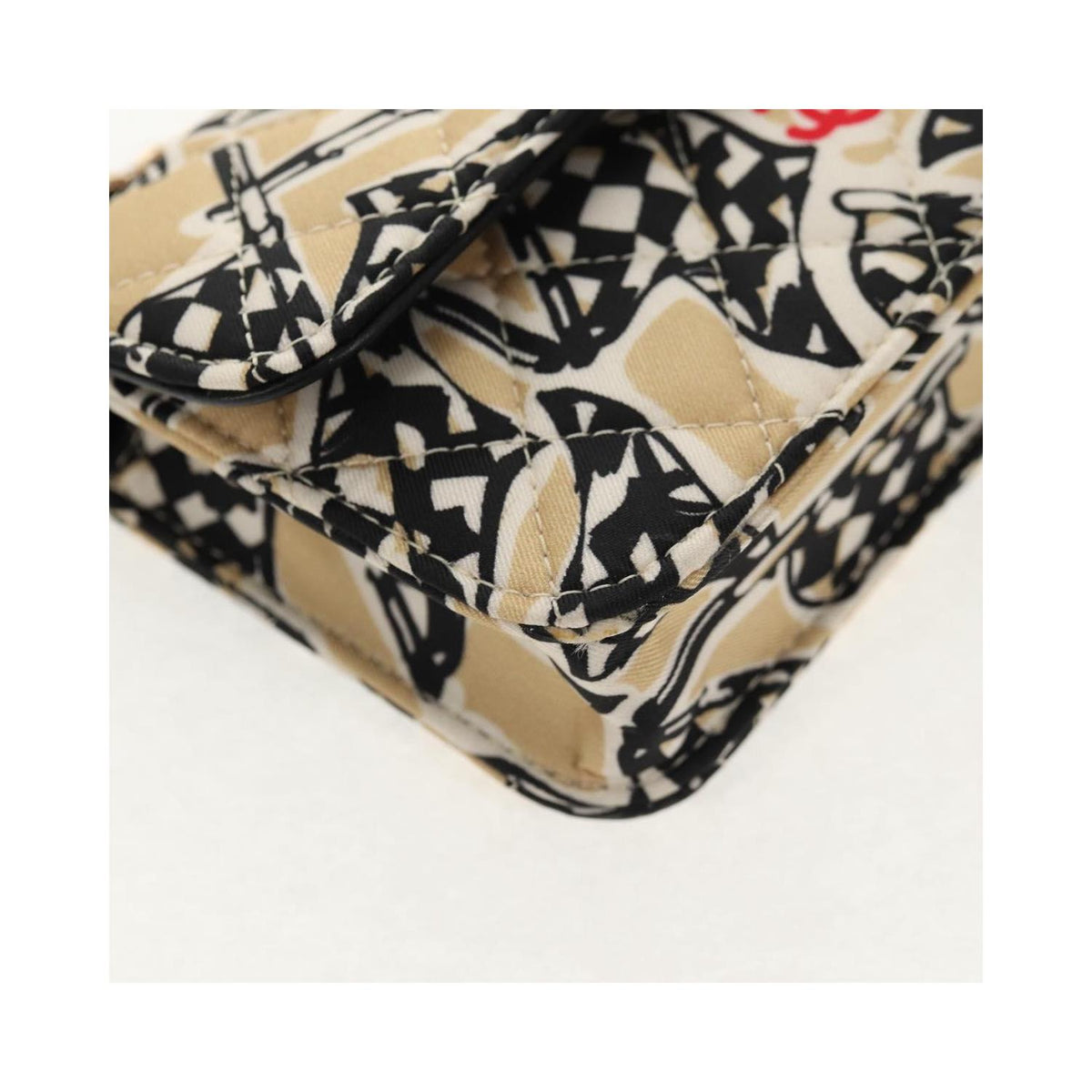 Chanel - Flap Card Holder On Chain Satin Axelremsväska - Beige