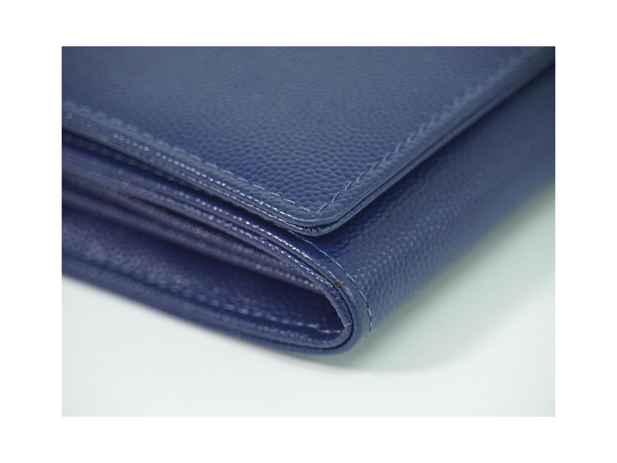 Chanel - Plånbok Deauville Flap Wallet Long Läder - Marinblå