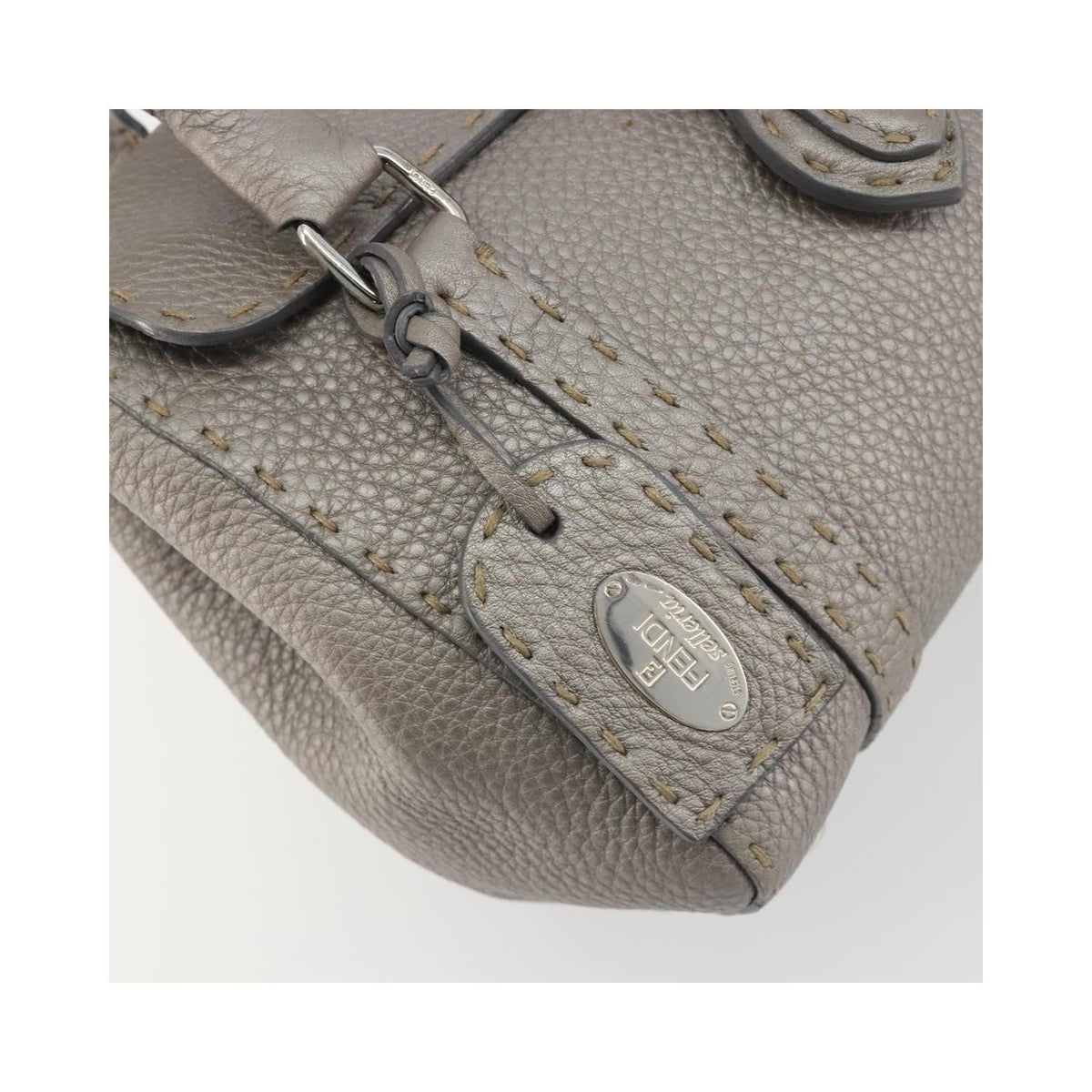 Fendi - Borsa a mano Selleria Linda mini in pelle - Grigio