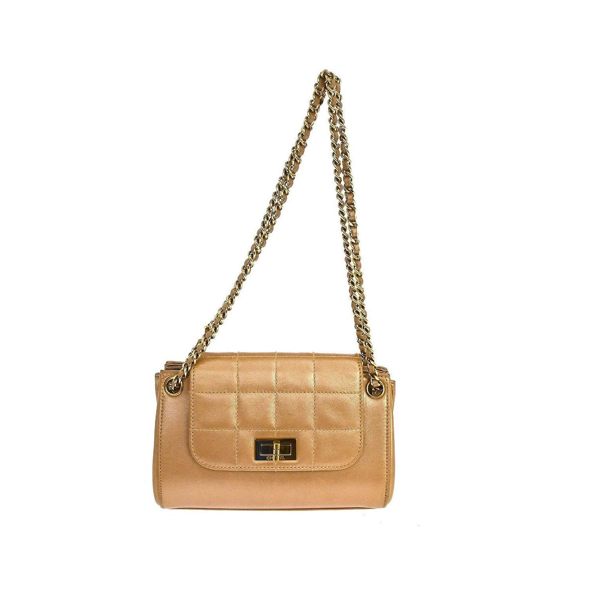 Chanel - Axelremsväska Mademoiselle Mini Läder - Brun