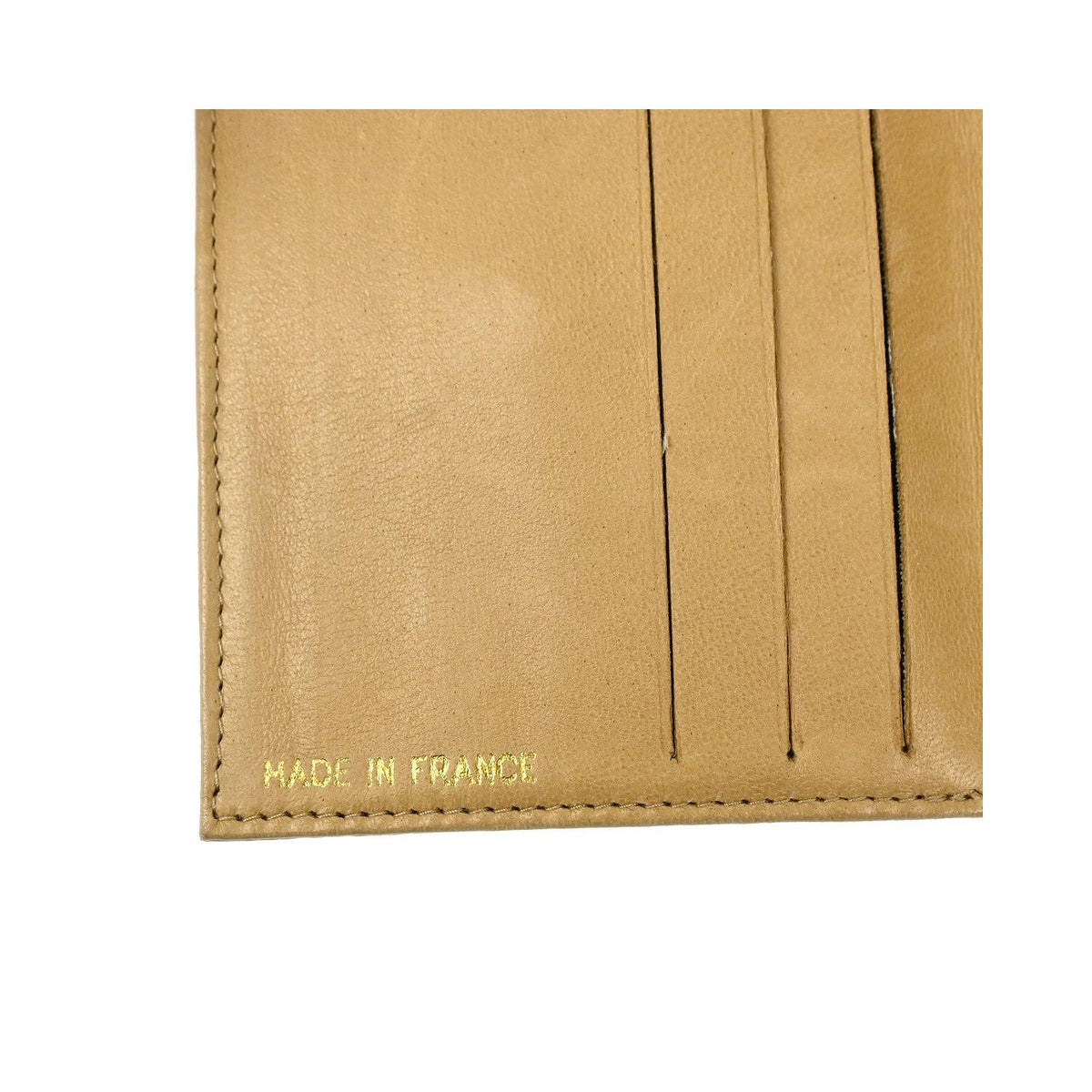 Chanel - Portafoglio vintage Timeless CC a libro in pelle - Beige