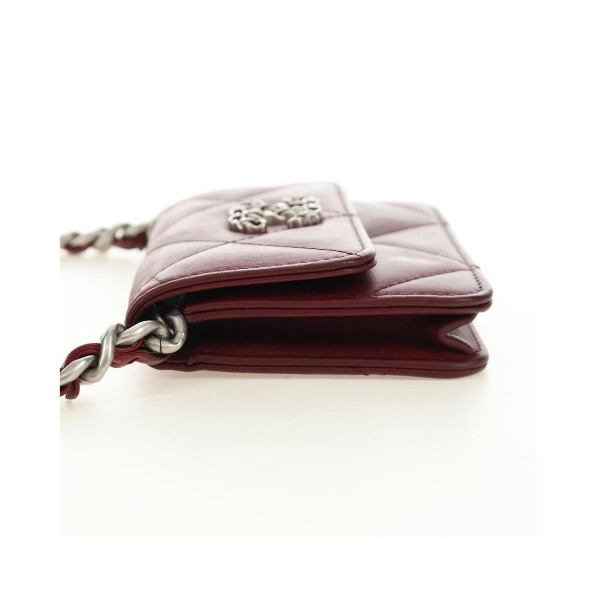 Chanel - Axelväska 19 Wallet On Chain Läder - Vinröd