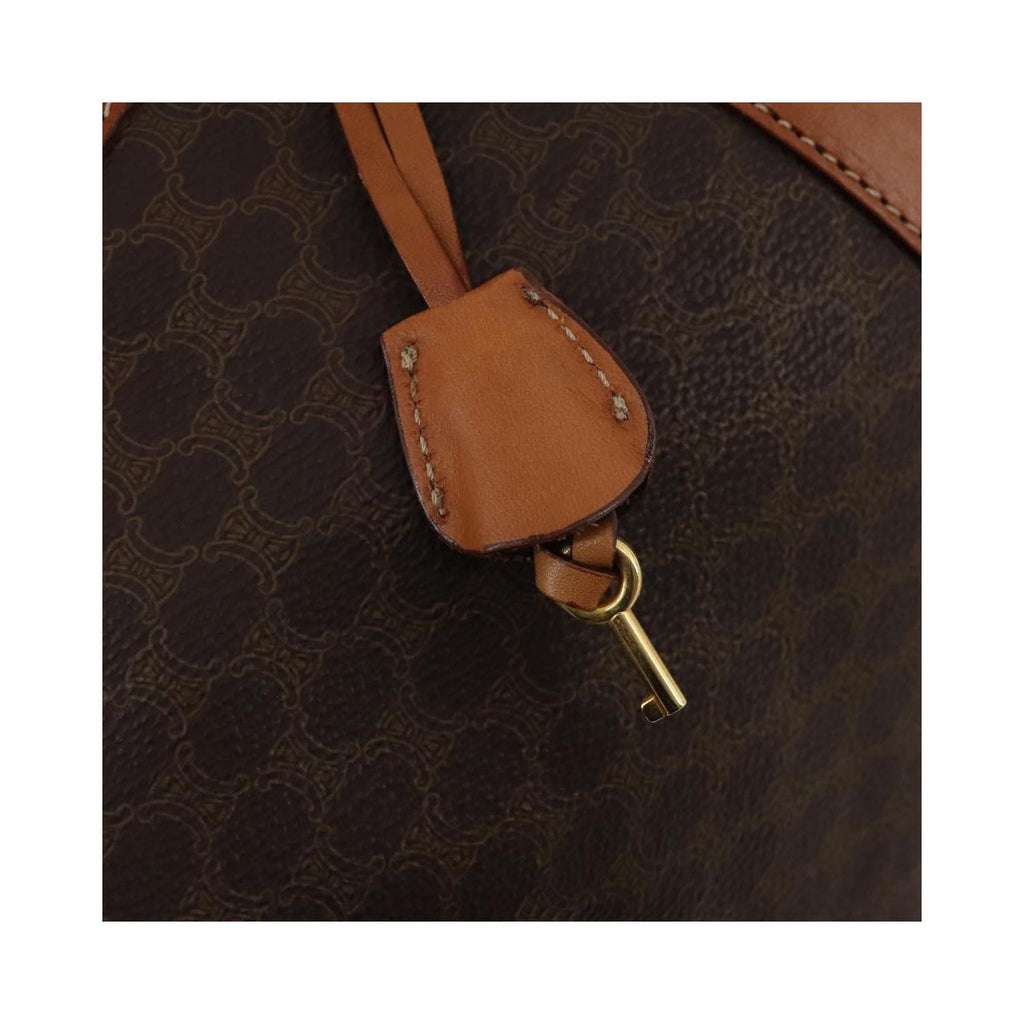 Celine - Boston Stor Handväska I PVC - Brun