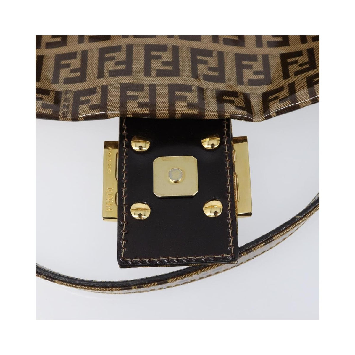 Fendi - Axelväska Mamma Baguette Medium Canvas - Beige