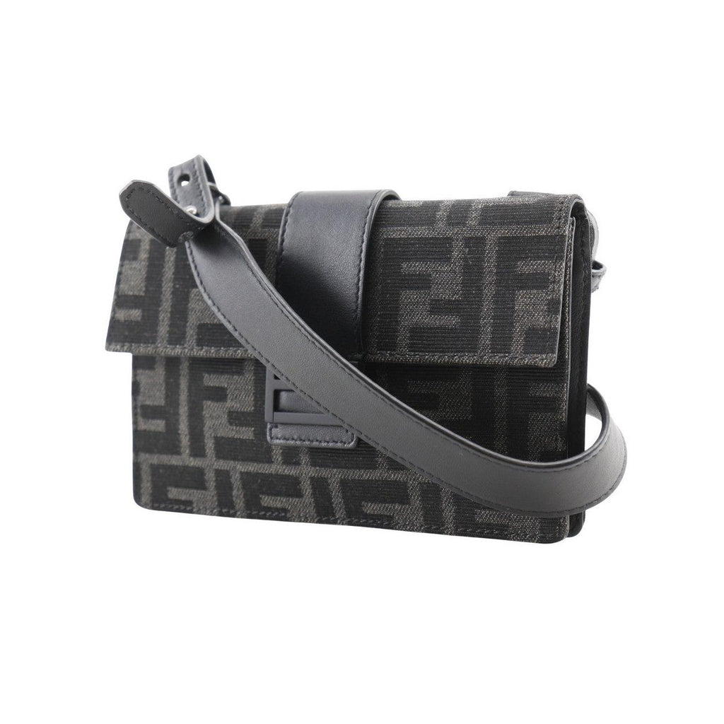 Fendi - Borsa a spalla Baguette convertibile in marsupio in tela - Nero