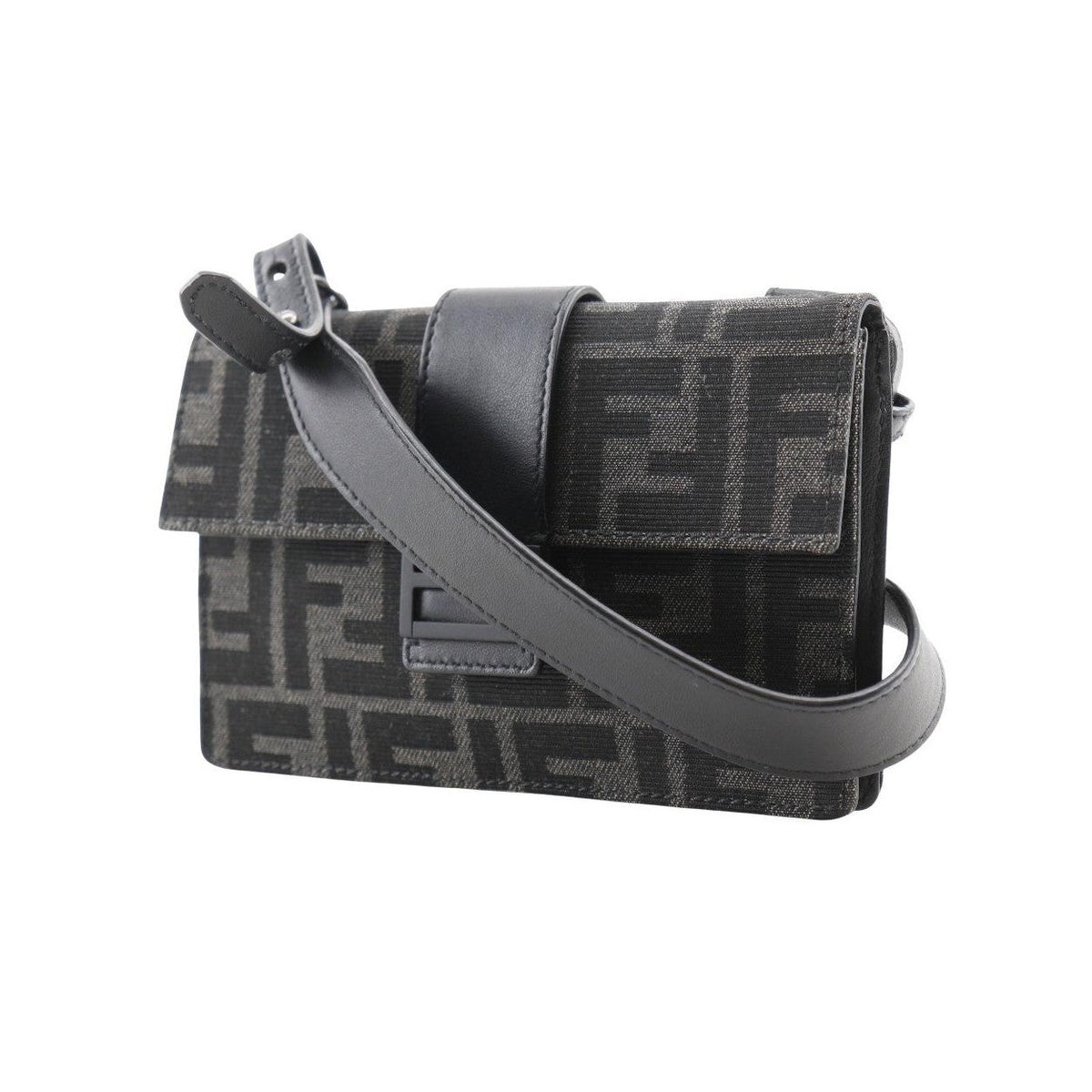 Fendi - Borsa a spalla Baguette convertibile in marsupio in tela - Nero