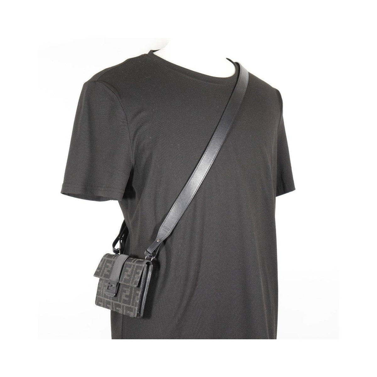 Fendi - Borsa a spalla Baguette convertibile in marsupio in tela - Nero