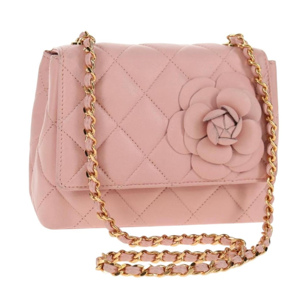 Bolso Chanel Vintage Camelia con solapa Micro acolchado de piel de cordero