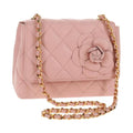 Bolso Chanel Vintage Camelia con solapa Micro acolchado de piel de cordero