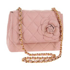 Bolso Chanel Vintage Camelia con solapa Micro acolchado de piel de cordero