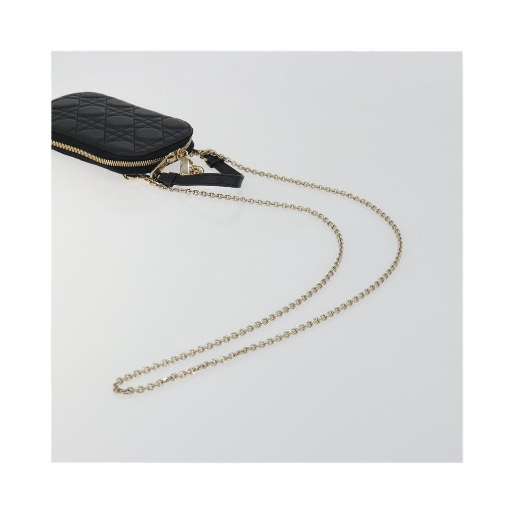 Christian Dior - Axelväska Lady Dior Phone Holder On Chain Läder - Svart