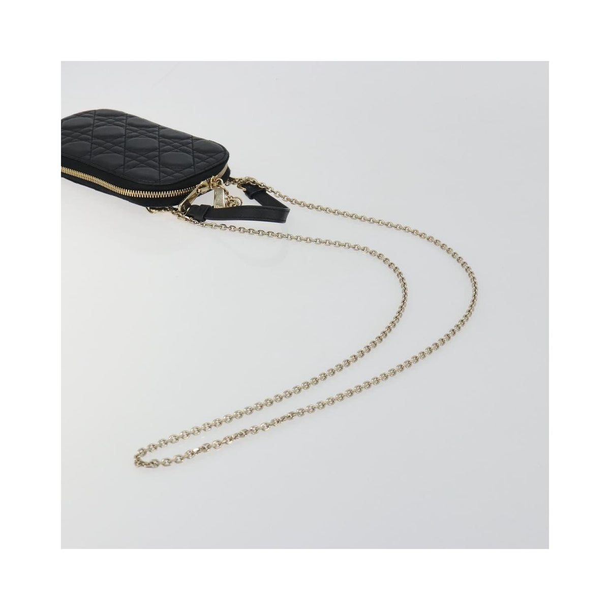 Christian Dior - Axelväska Lady Dior Phone Holder On Chain Läder - Svart