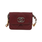 Chanel - Axelväska 19 Wallet On Chain Läder - Vinröd