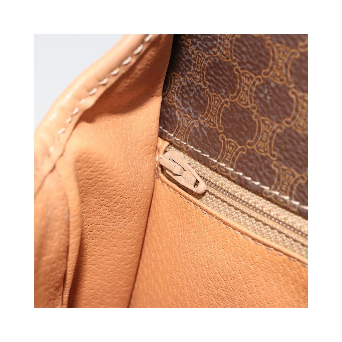 Celine - Sac Porté Épaule Vintage Macadam Circle Logo Toile - Marron