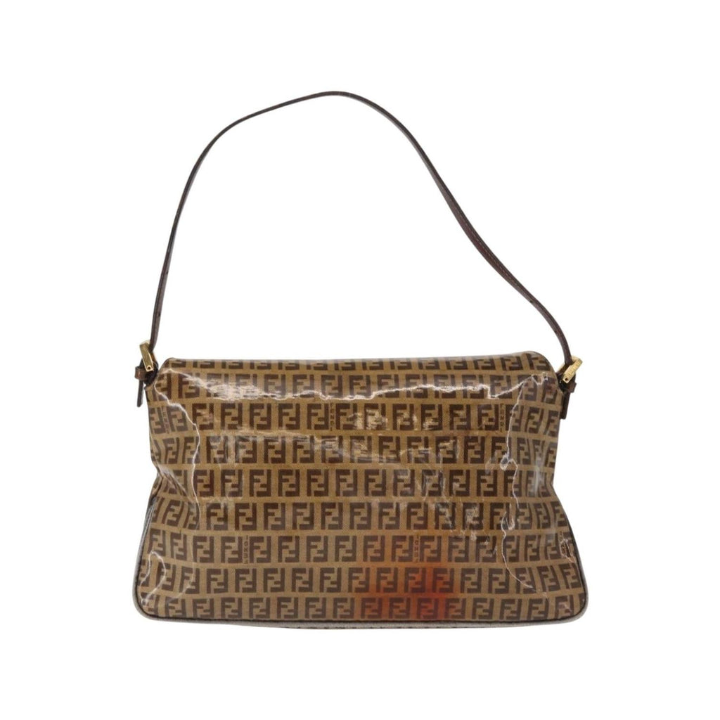 Fendi - Torba Na Ramię Mamma Baguette Z PVC - Brązowa