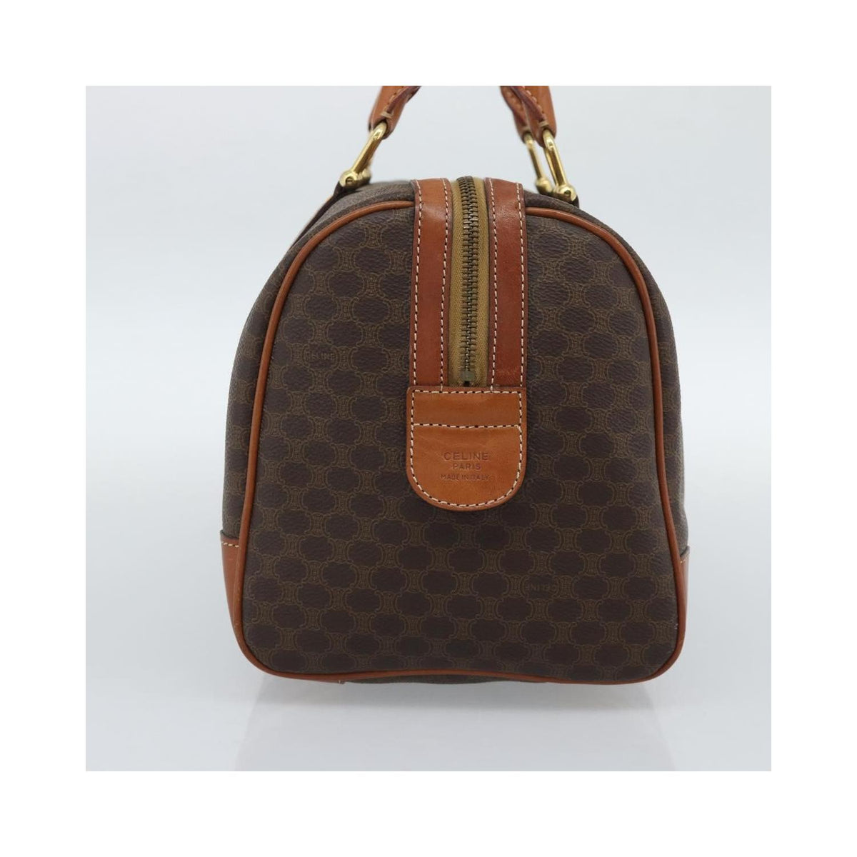 Celine - Torebka Do Ręki Vintage Macadam Boston Z Płótna - Brązowa
