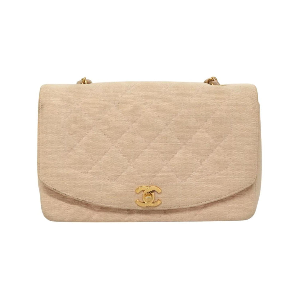 Chanel - Vintage Diana Flap Liten Axelremsväska i Canvas - Rosa