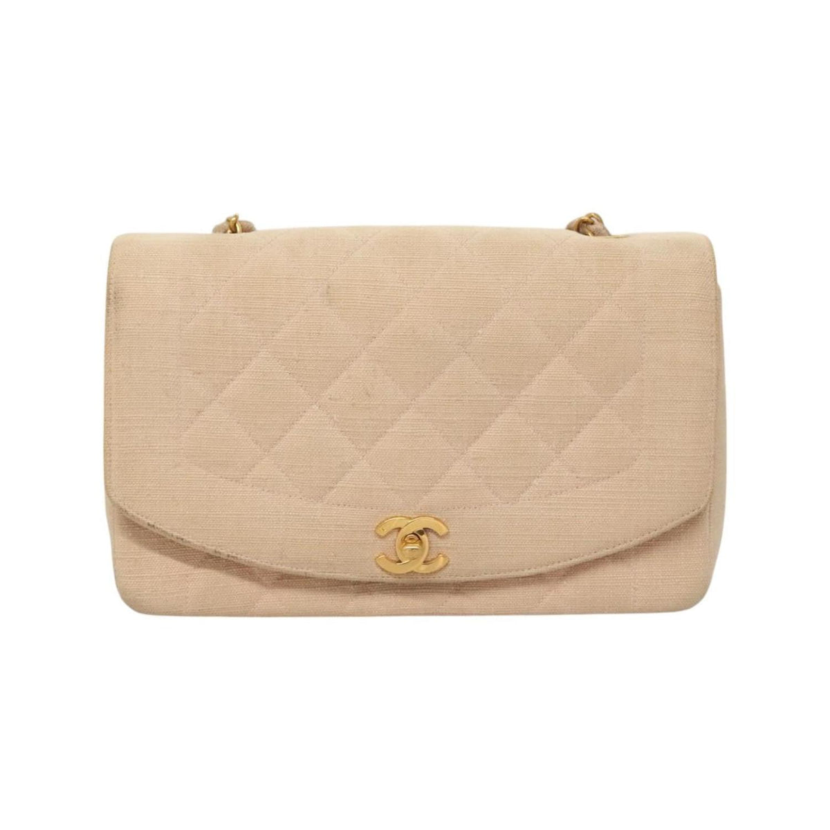 Chanel - Vintage Diana Flap Liten Axelremsväska i Canvas - Rosa