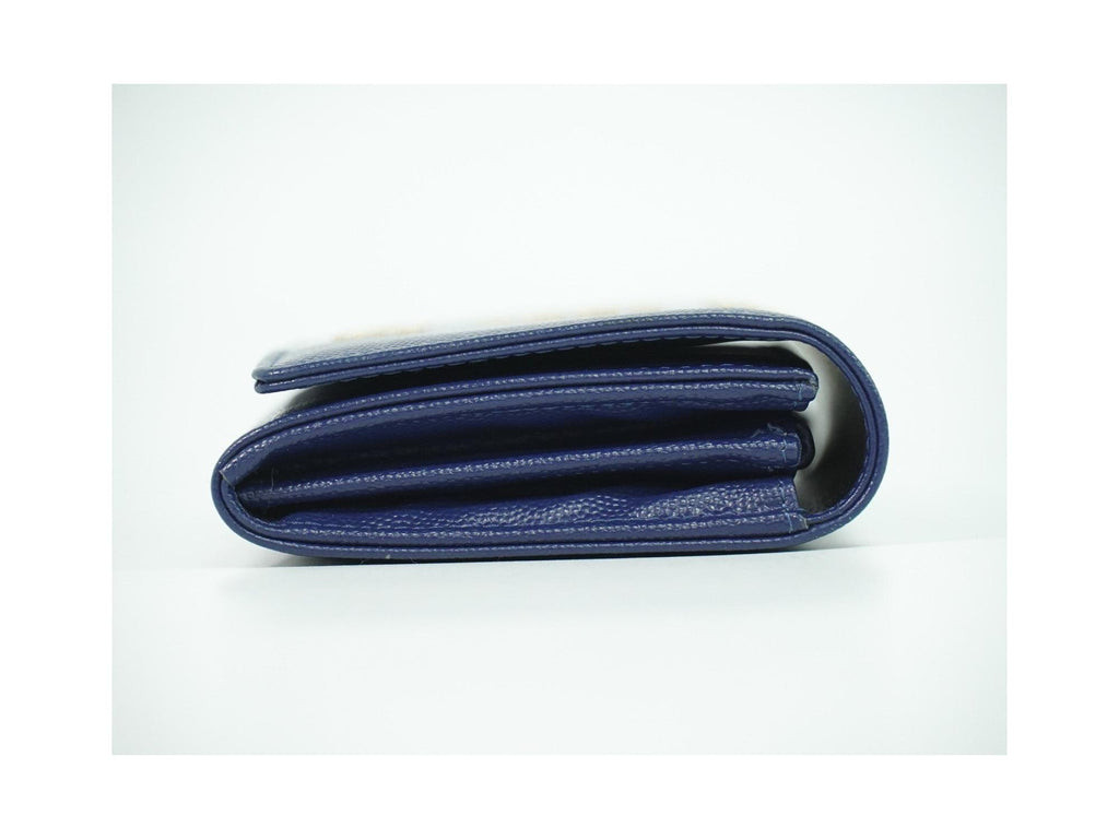 Chanel - Plånbok Deauville Flap Wallet Long Läder - Marinblå
