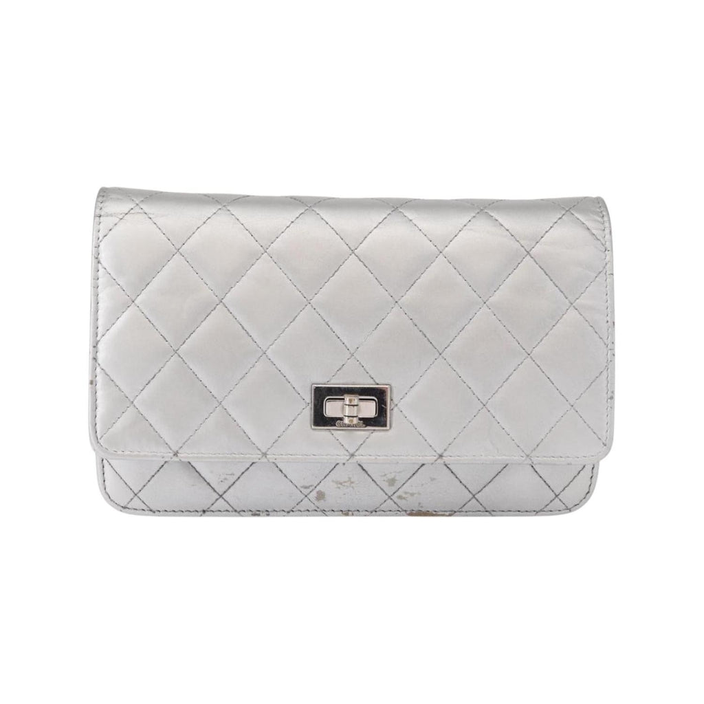 Chanel - Axelremsväska Reissue 2.55 Wallet On Chain Läder - Silver