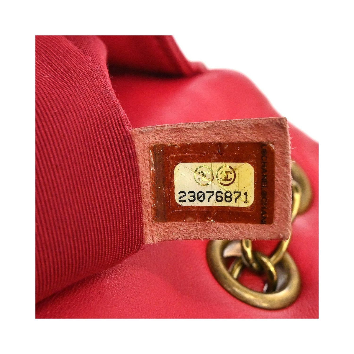 Chanel – Torba na ramię Surpique Chevron Cc Flap Medium Skóra – Czerwona