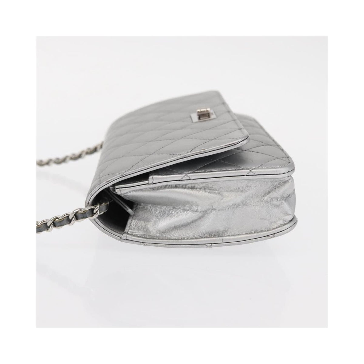Chanel - Axelremsväska Reissue 2.55 Wallet On Chain Läder - Silver