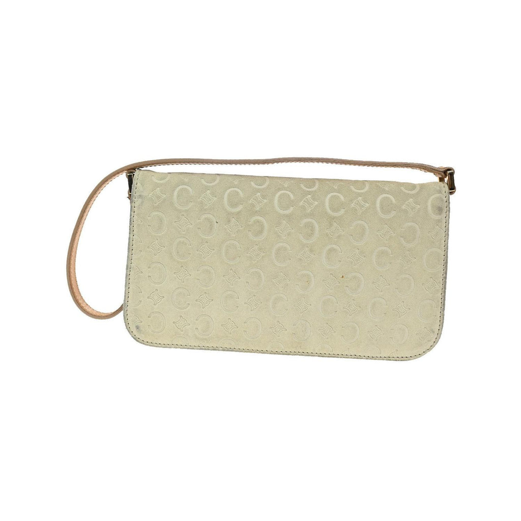 Celine - C Macadam Shoulder Pochette i mocka - Beige