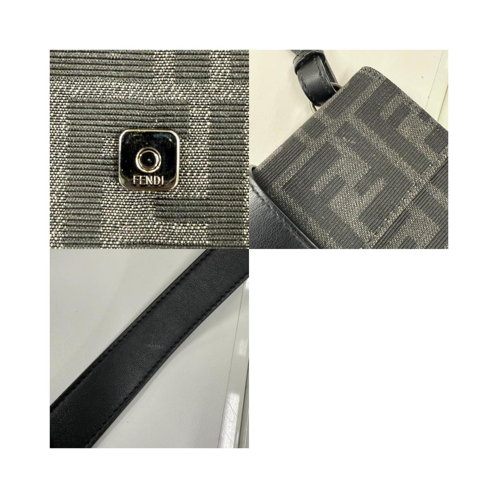 Fendi - Borsa a spalla Baguette convertibile in marsupio in tela - Nero