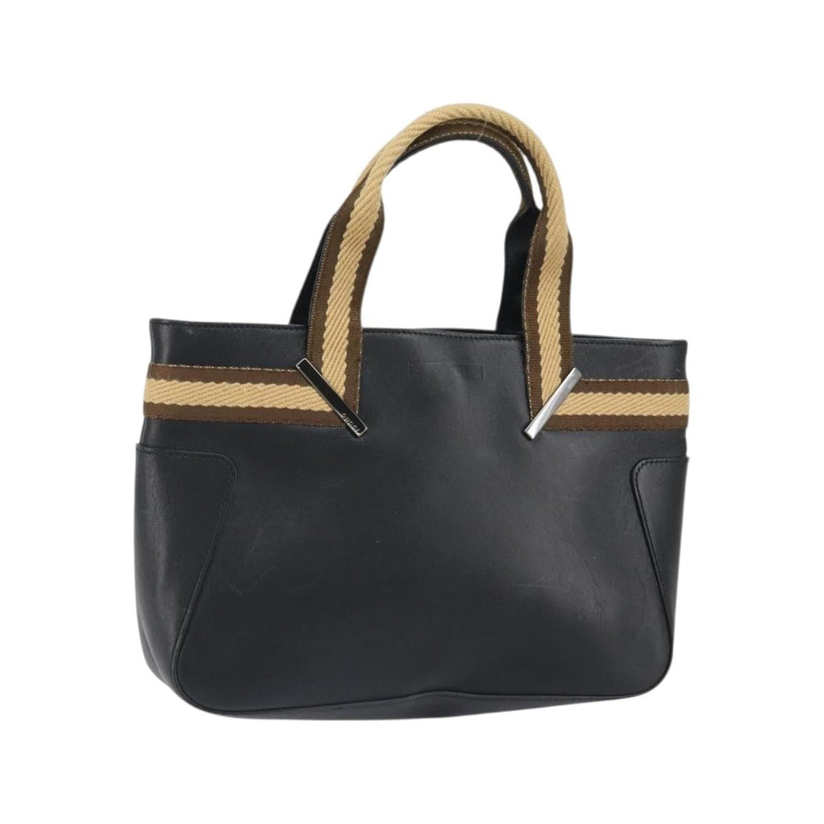 Gucci - Vintage Web Tote Lædershopper - Sort