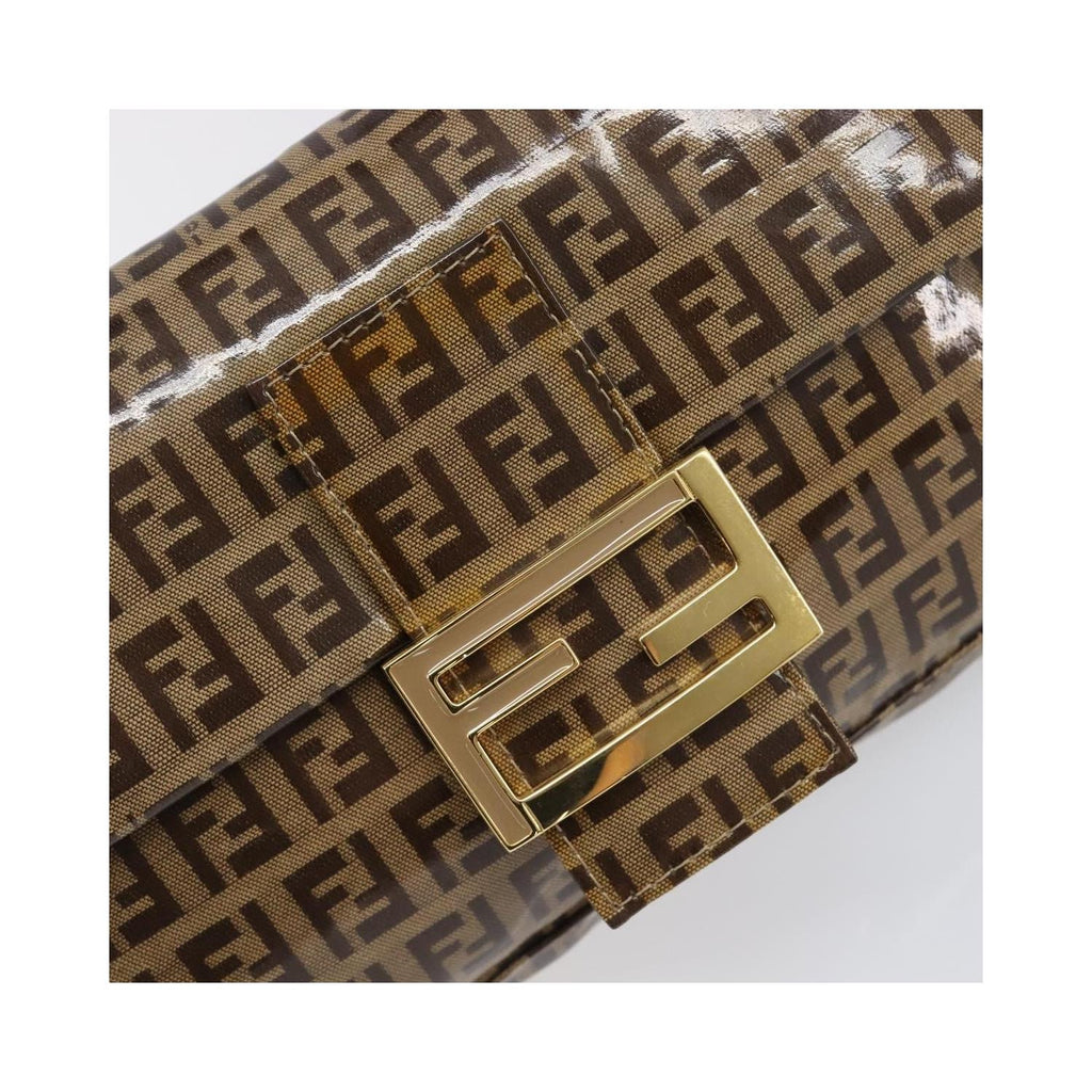 Fendi - Axelväska Mamma Baguette Medium Canvas - Beige