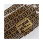 Fendi - Axelväska Mamma Baguette Medium Canvas - Beige