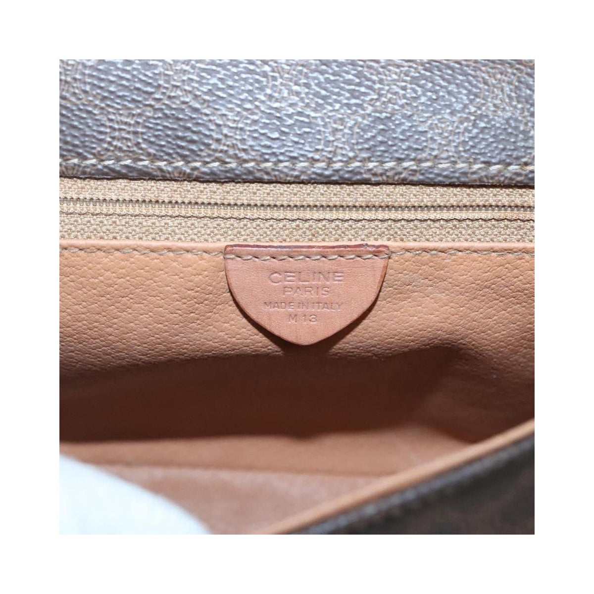 Celine - Vintage Macadam Circle Logo Axelremsväska I Canvas - Brun
