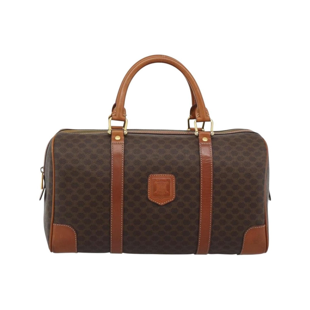 Celine - Torebka Do Ręki Vintage Macadam Boston Z Płótna - Brązowa