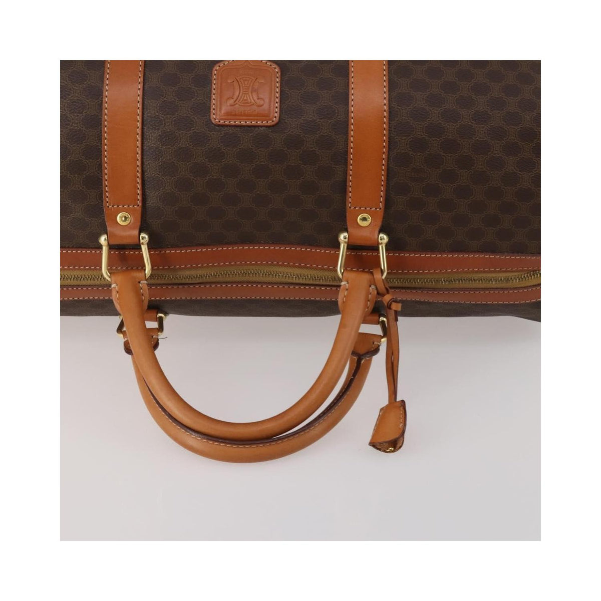 Celine - Boston Stor Handväska I PVC - Brun