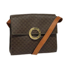 Celine Vintage Macadam Circle Logo Shoulder Bag Canvas and Leather Product Image