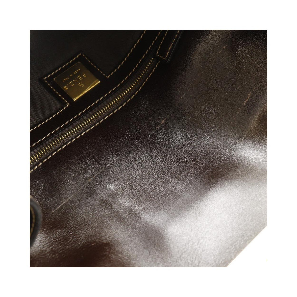 Fendi - Zucchino Mamma Baguette Plastic Axelremsväska - Brun
