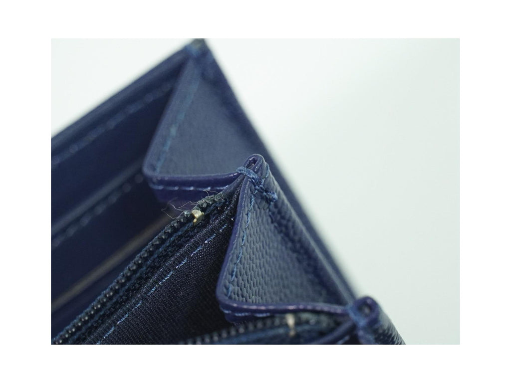 Chanel - Plånbok Deauville Flap Wallet Long Läder - Marinblå