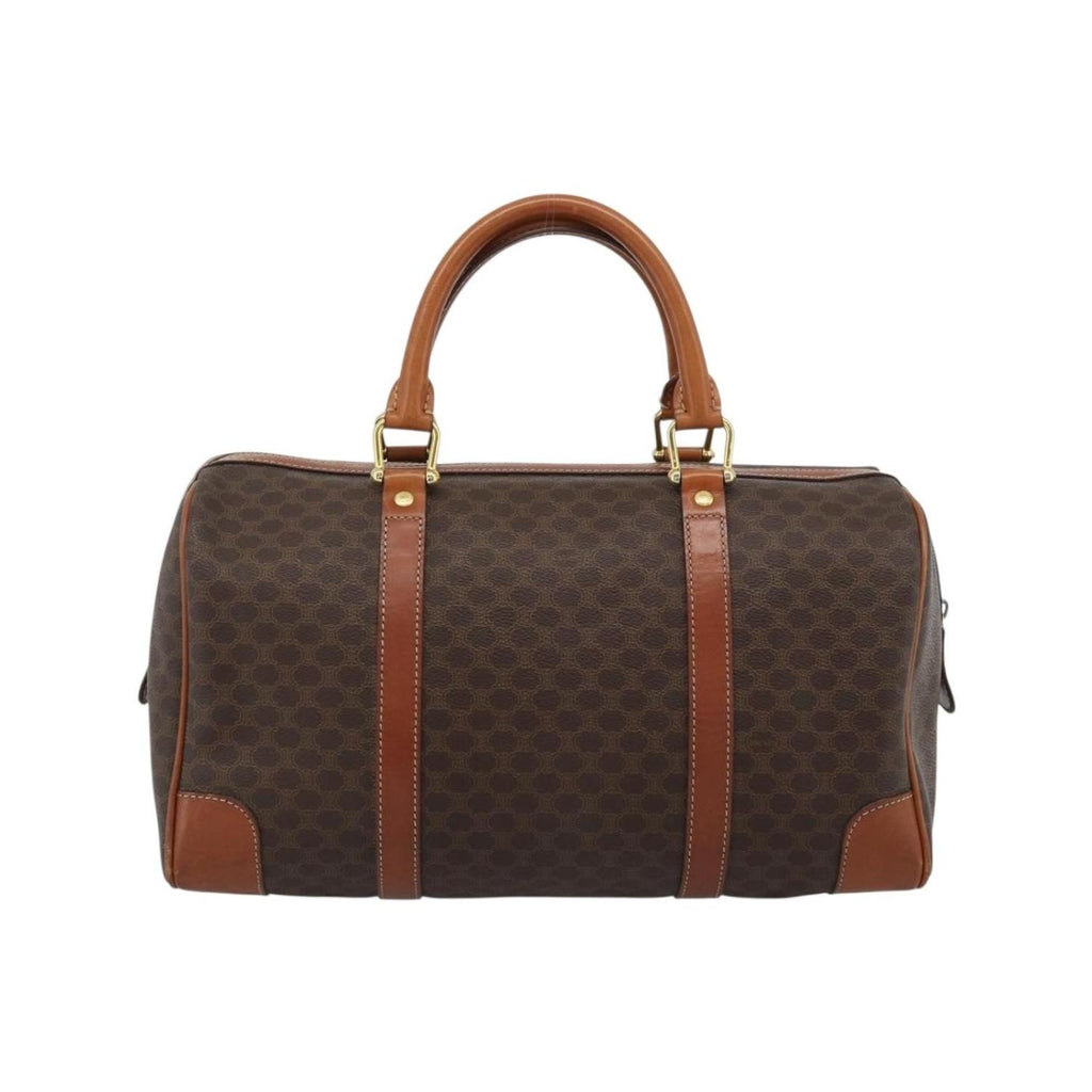 Celine - Torebka Do Ręki Vintage Macadam Boston Z Płótna - Brązowa