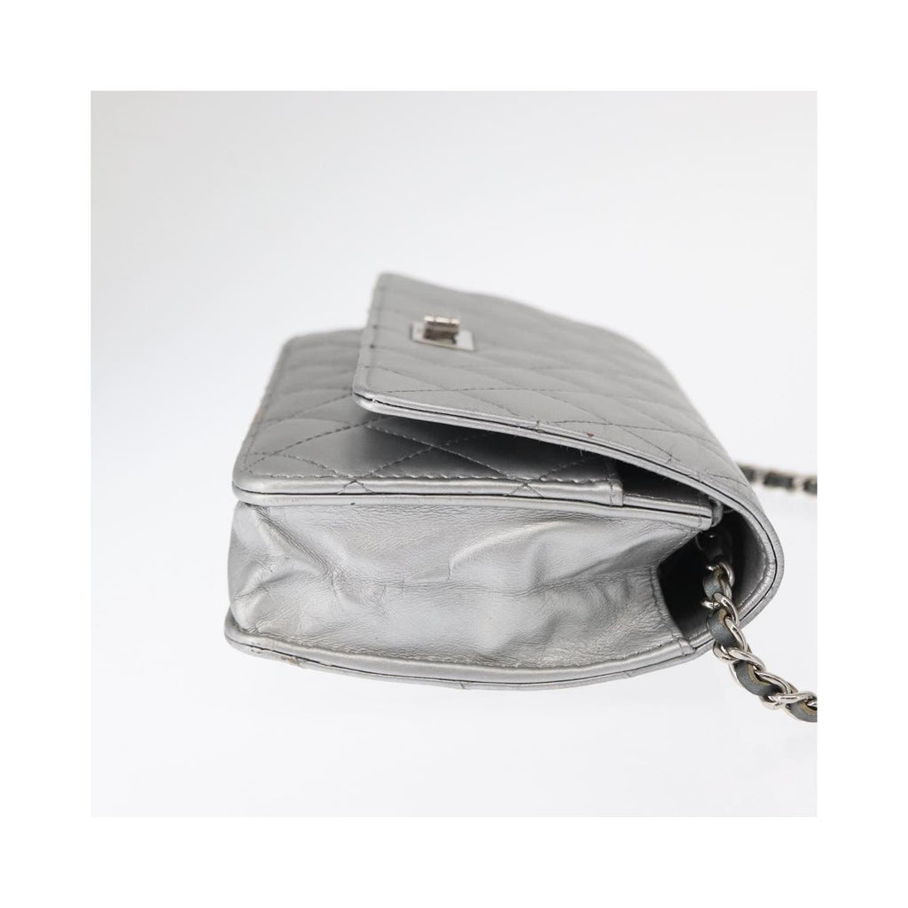 Chanel - Axelremsväska Reissue 2.55 Wallet On Chain Läder - Silver