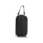 Christian Dior - Axelväska Lady Dior Phone Holder On Chain Läder - Svart