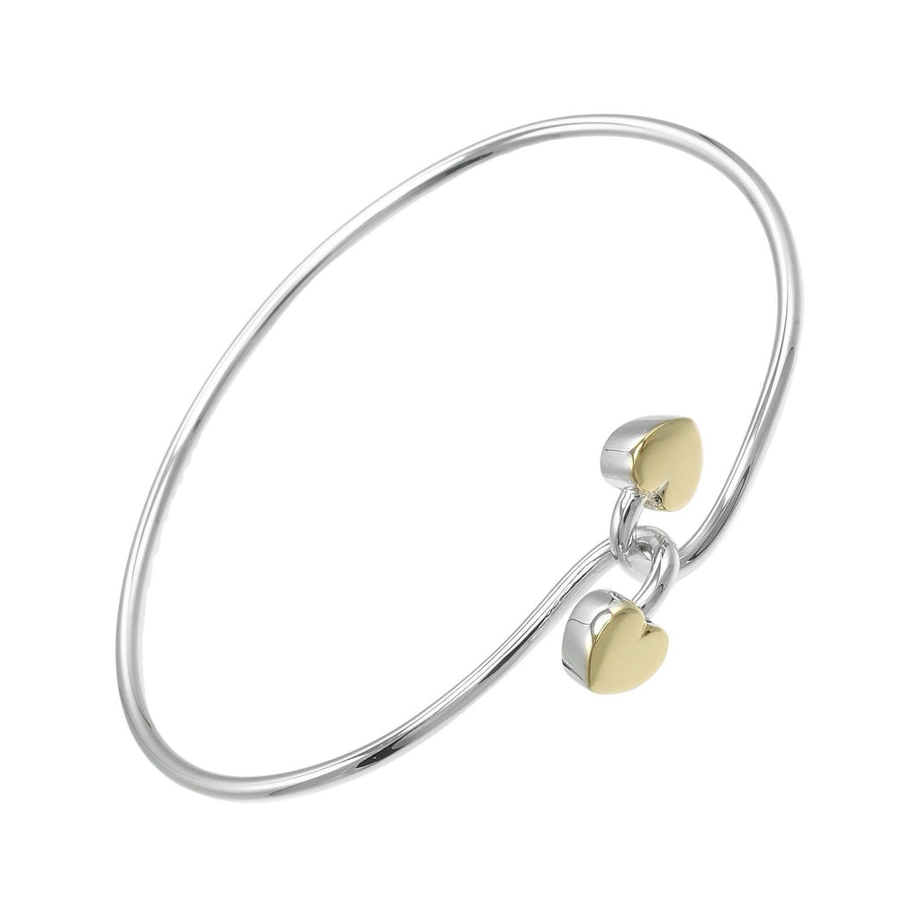 Tiffany & Co. – Bransoletka Double Heart Lock Bangle Bracelet Silver – Srebrna