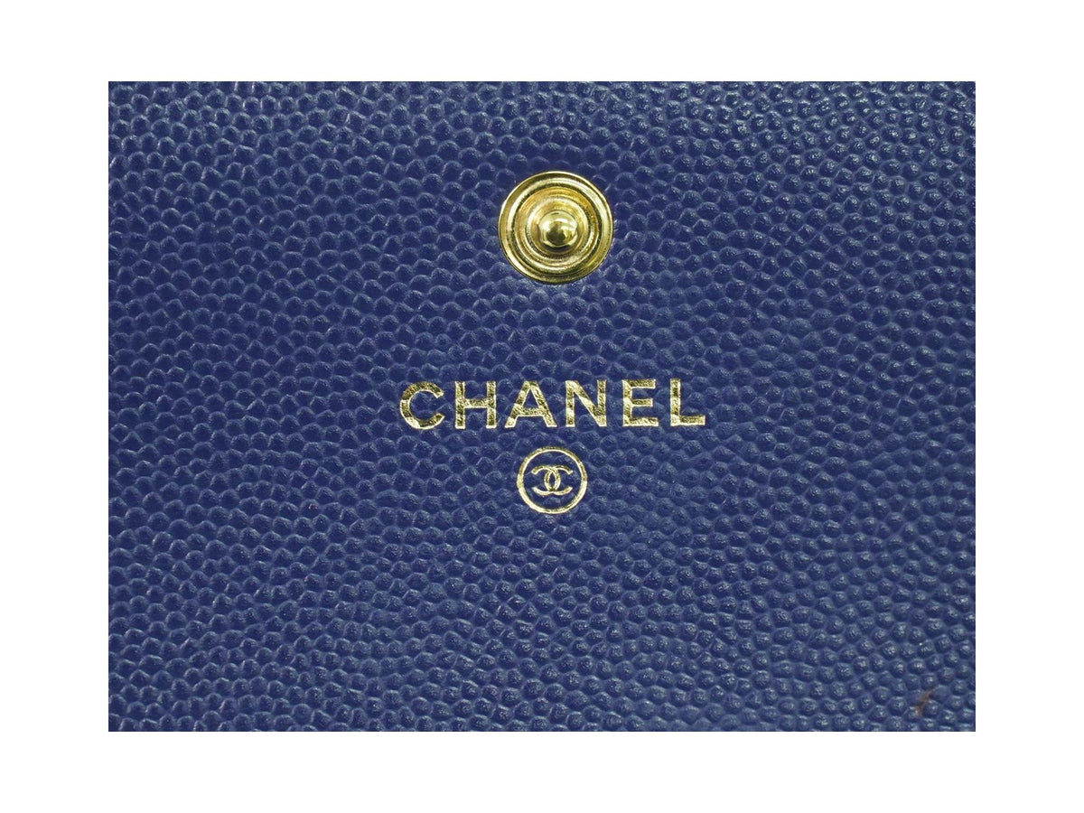 Chanel - Plånbok Deauville Flap Wallet Long Läder - Marinblå