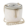 Chanel CC Round Vanity Case with Chain Quilted Lambskin Mini