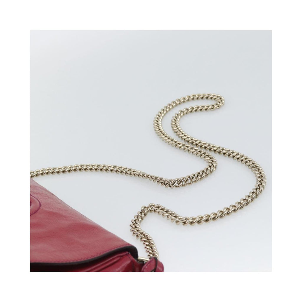 Gucci - Axelremsväska Soho Chain Medium Lackläder - Rosa