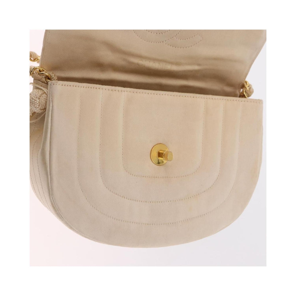 Chanel - Axelväska Vintage Round Flap Satin - Beige