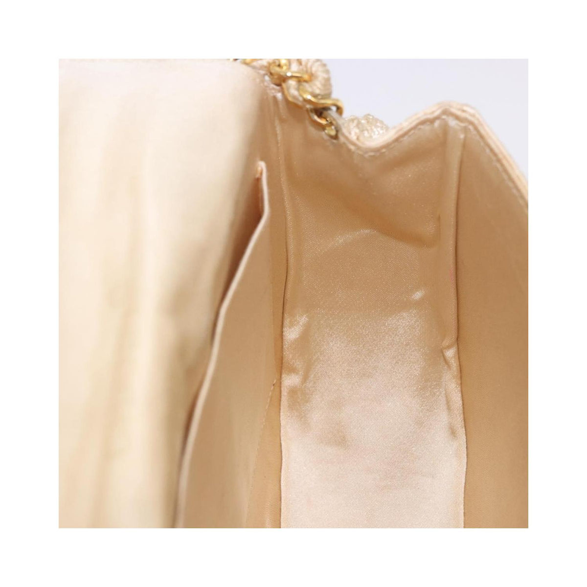 Chanel - Axelväska Vintage Round Flap Satin - Beige